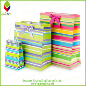 Wonderful Striped Printing Cosmetic Paper Shopping Bag